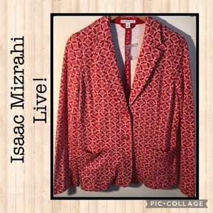 NWOT Isaac Mizrahi Live! Red Cotton Blazer ♥️